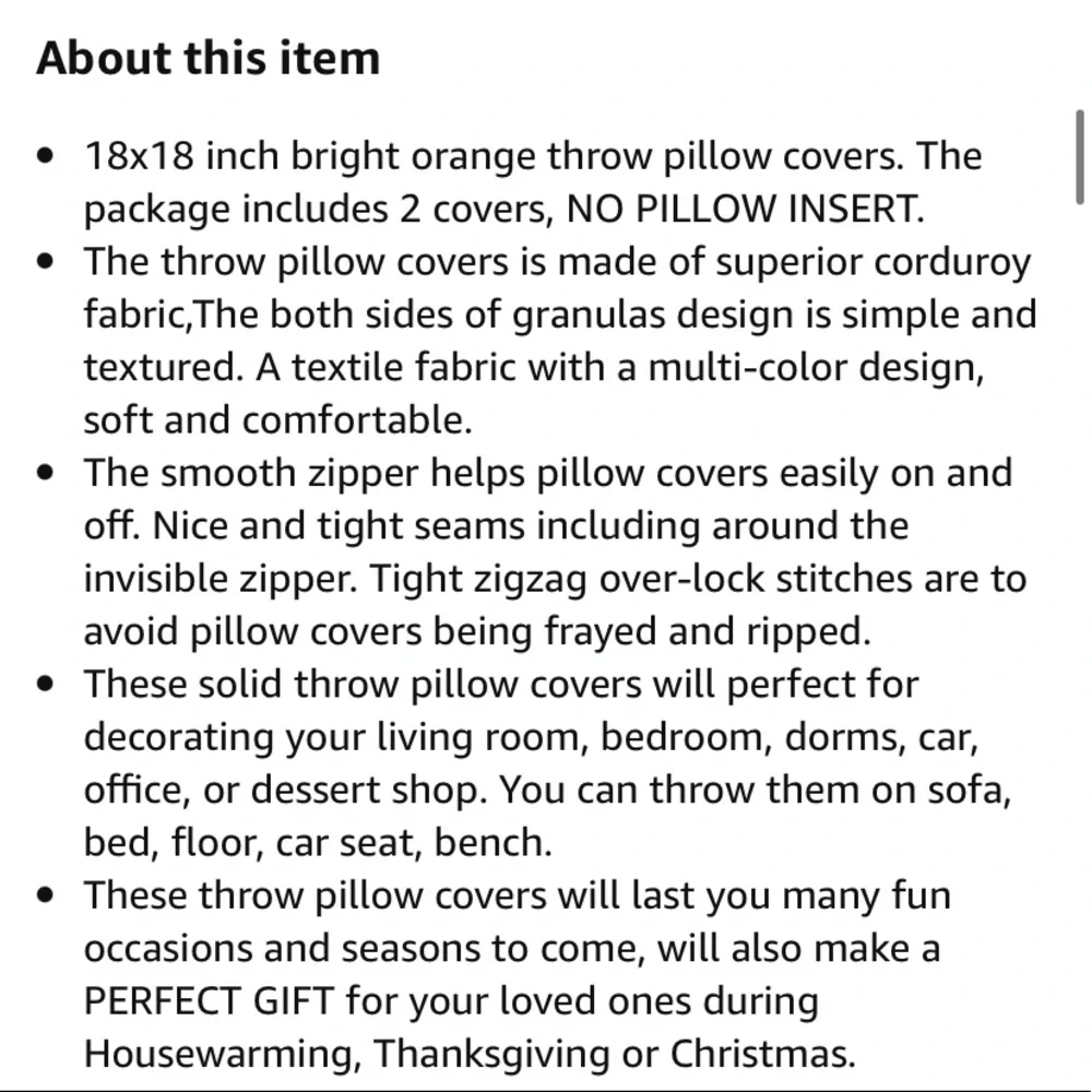Luxury Home | Set of 2 Bright Orange Striped Soft Corduroy Throw Pillow Covers